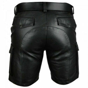 Motorcycle Leather Short Pants