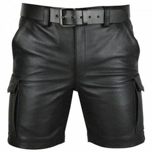 Motorcycle Leather Short Pants